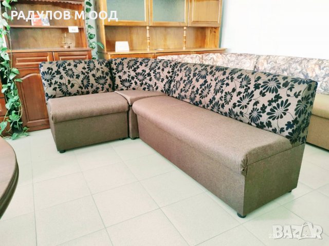 Модулен кухненски ъглов диван Торино с кафява дамаска , снимка 1 - Дивани и мека мебел - 34300769