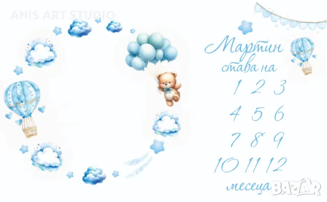 Платно за месечинки/Платно за снимки на бебето/Месечинка