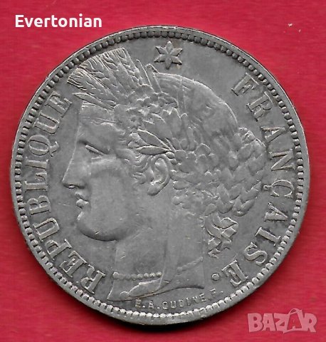 Франция 5 франка 1870 K Серес без надпис / сребро, снимка 2 - Нумизматика и бонистика - 41375511