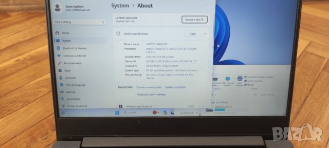 Лаптоп Lenovo S340-14IIL I3-1005G1/4GB/128GB SSD, снимка 6 - Лаптопи за работа - 42433497