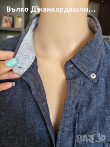 Мъжка ленена риза Jean Paul, размер L, снимка 3 - Ризи - 53151108