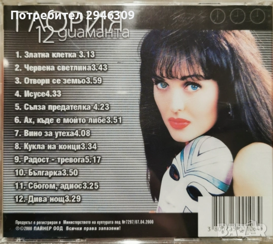 Глория - 12 диаманта(2000), снимка 2 - CD дискове - 51835930