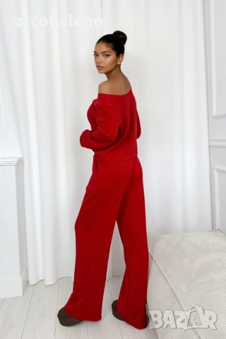 Дамски комплект плетен пуловер от две части, 3цвята , снимка 11 - Комплекти - 52971944