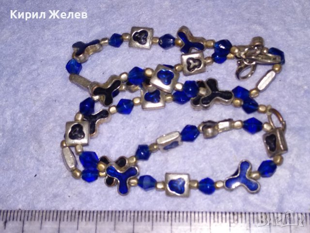 ПРЕКРАСНО ПОСРЕБРЕНО ЕМАЙЛИРАНО КРИСТАЛНО АРТ НУВО СТИЛ МЕДНО КОЛИЕ 38682, снимка 13 - Колиета, медальони, синджири - 41682631