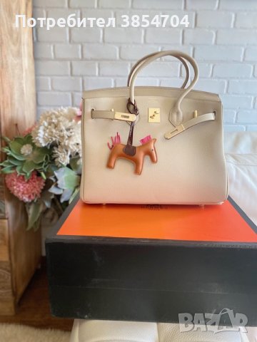 чанта Ермес Биркин 35см*Hermès Birkin 35 White Clemence Gold Hardware, снимка 11 - Чанти - 42638103
