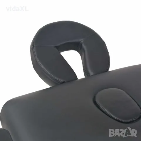 vidaXL Сгъваема масажна кушетка с 2 зони, 10 см плътен пълнеж, черна, снимка 2 - Кушетки - 56146045