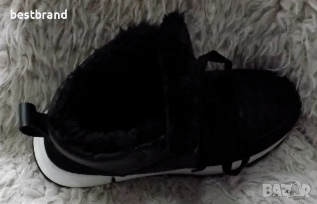 Дамски топли кецове от изкуствена кожа, с връзки, код 92/39, снимка 4 - Маратонки - 49123653