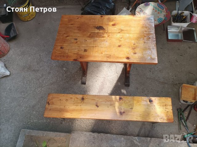 Дървена маса с пейка, снимка 8 - Маси - 41280823