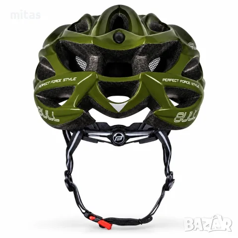 Велосипедна каска FORCE BULL HUE, In-Mold, S/M 56–58 см, Черно-зелена, CE Сертификат, снимка 7 - Аксесоари за велосипеди - 56185547
