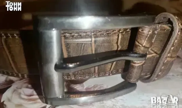 Нов Италиански Мъжки Колан Изцяло от Естествена Кожа 120см. , снимка 4 - Колани - 53729826