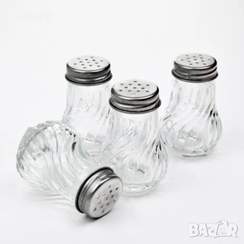5897 Стъклена солничка бурканче за подправки, снимка 4 - Аксесоари за кухня - 50392295
