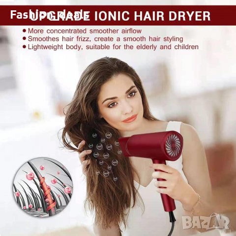 Нов Професионален мощен йонен сешоар 1800W Бързо изсушаване Тих , снимка 3 - Сешоари - 35892768