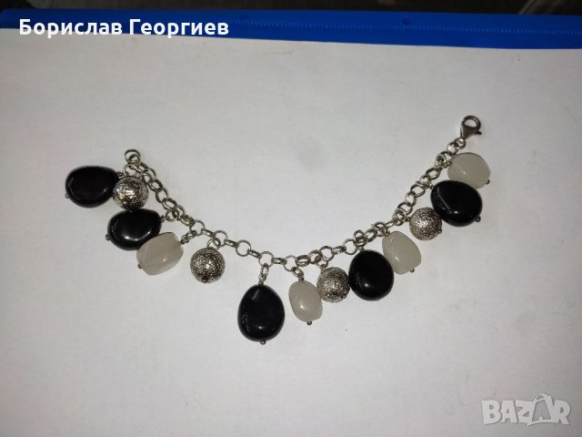 Сребърна гривна с камъни 925