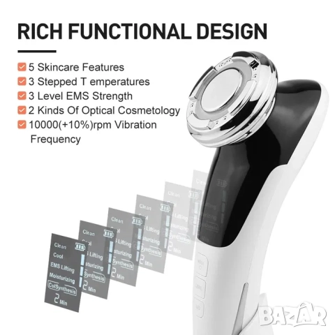 Уред с EMS 6 в 1 , Крио терапии, RF, радиочестотен лифтинг, бръчки, снимка 4 - Козметични уреди - 52064041