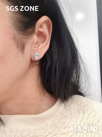 Сребърни обеци с естествен топаз, снимка 6 - Обеци - 52876211