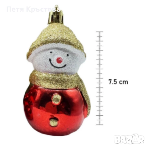 Коледен комплект украса 8 броя – Червени и бели висулки  Premium Collection, снимка 7 - Декорация за дома - 52578001