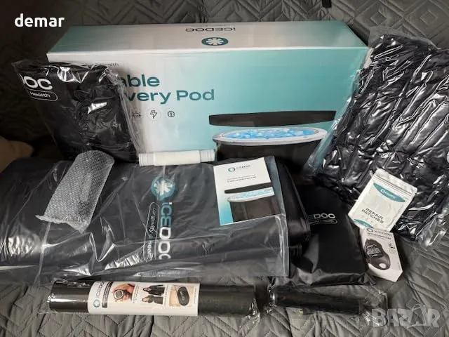 Icedoc Recovery Pod XL, Студена ледена вана със защитен капак, халат за баня с качулка, хронометър, снимка 8 - Други стоки за дома - 50297751
