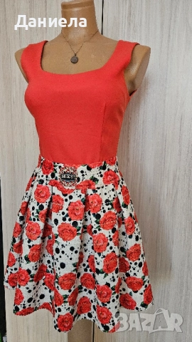Дамска кокетна къса рокля, размер С 