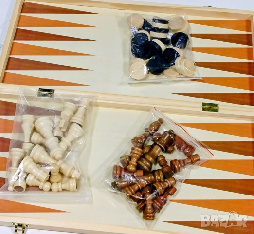 Дъска за шах, дъска за табла, голяма 48х48см, дървена шахматна дъска за табла и дама, Шахмат, Игра, снимка 2 - Шах и табла - 28527992