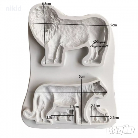 Лъв Лъвица силиконов молд форма фондан шоколад гипс , снимка 3 - Форми - 36232992