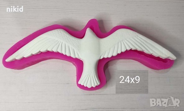 Грамадна птица птичка Чайка силиконов молд форма фондан гипс декор украса