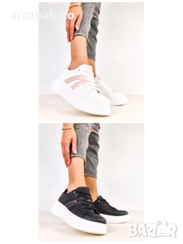 Дамски маратонки на платформа с брокат от Jeromi, 2цвята 