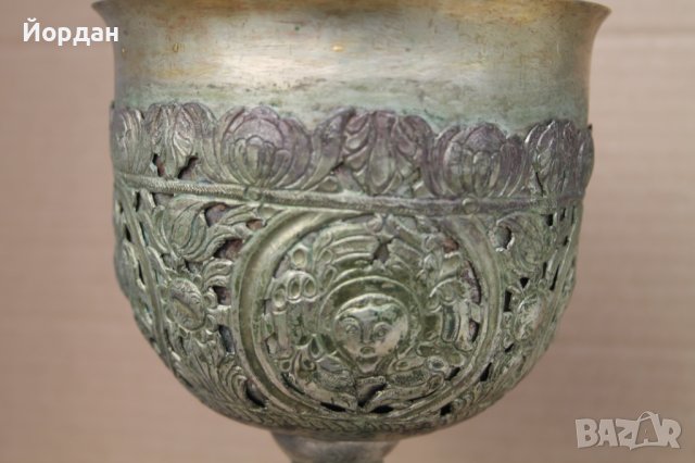 Сребърна чаша с позлата ''Потир'', снимка 2 - Антикварни и старинни предмети - 44389972