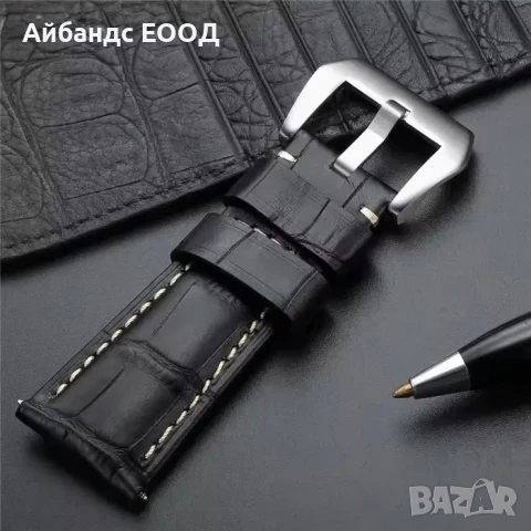 Висококачествени кожени каишки за часовници 22мм, снимка 4 - Каишки за часовници - 51429220