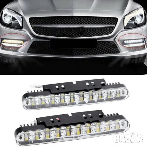 Дневни LED светлини 190 x 40 x 25мм 12W бяло и жълто 24V 2 броя, снимка 4 - Аксесоари и консумативи - 55865093