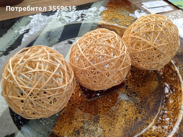 3 декоративни дървени топки от Индонезия, снимка 2 - Декорация за дома - 42015797