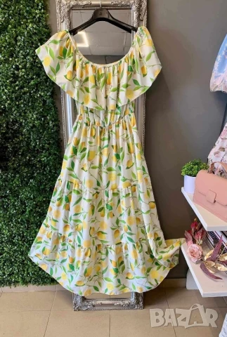 дълга рокля с лимони 