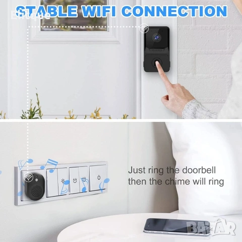 Безжичен видео звънец, снимка 6 - Други стоки за дома - 53105877