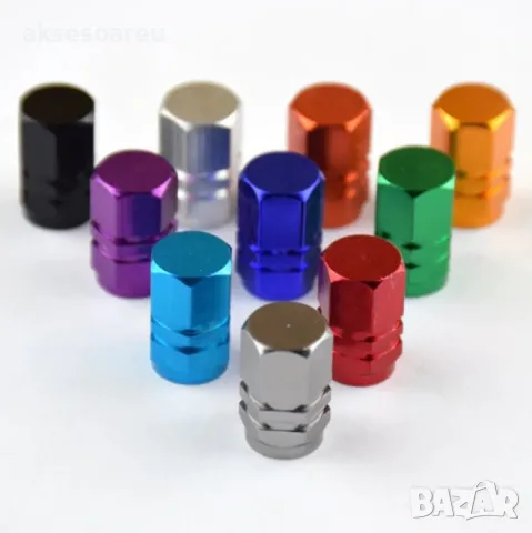 Нови 4 бр. алуминиеви капачки за вентили на джанти гуми за украса на кола автомобил колело велосипед, снимка 3 - Аксесоари и консумативи - 50332830