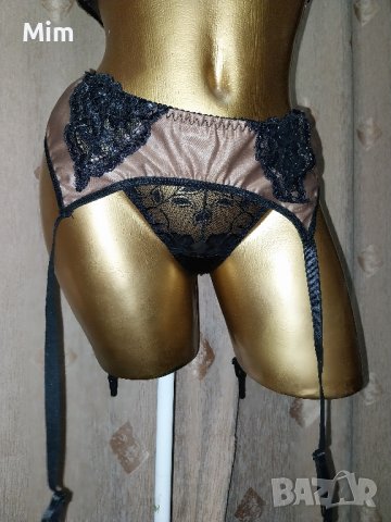 44-46 Кафяв колан от еластичен сатен имитиращ еко кожа