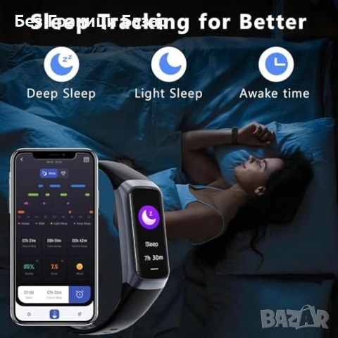 Нов Фитнес тракер AMOLED пулс SpO2 сън IP68 смарт гривна здраве проследяване, снимка 5 - Смарт гривни - 53836214