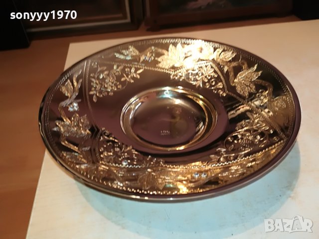 ЗЛАТНА ЧИНИЯ 26СМ-ФРУКТИЕРА 24К ПОЗЛАТА ОТ ХОЛАНДИЯ 1203230815, снимка 9 - Антикварни и старинни предмети - 39967517