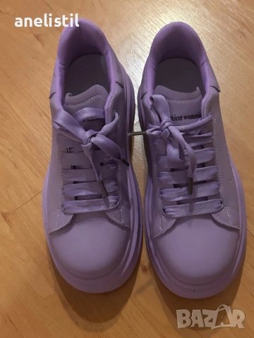 💜 Модерни дамски кецове на платформа – лилави 💜, снимка 2 - Кецове - 53219700