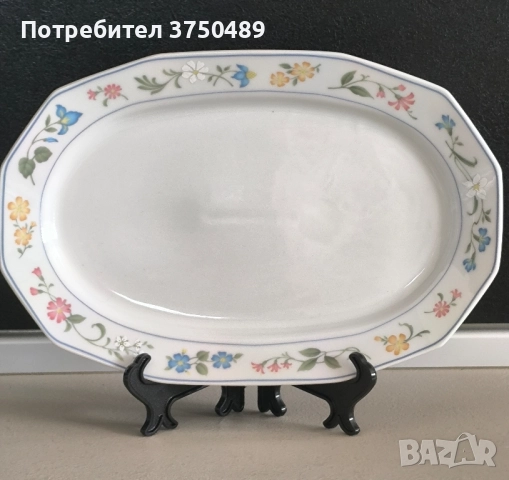 Плато и захарница с нежен флорален декор, снимка 4 - Аксесоари за кухня - 52211880