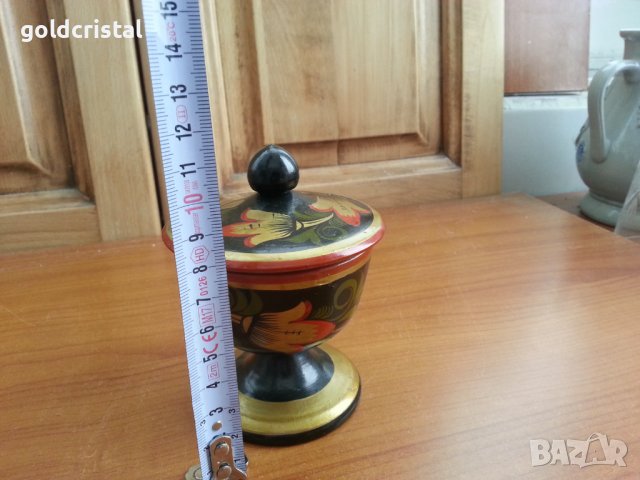 Руска дървена кутийка с капаче хохлома , снимка 5 - Антикварни и старинни предмети - 39731470