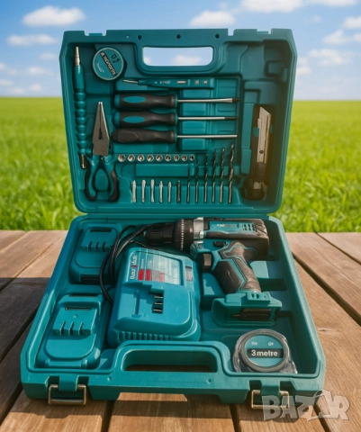 Комплект акумулаторен винтоверт – 30 части