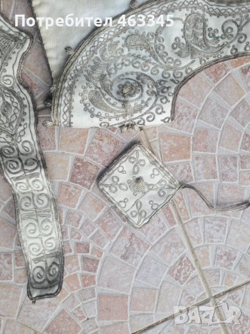 старинен, турски, османски сърмен елек с колан и кесия, снимка 4 - Антикварни и старинни предмети - 40225173