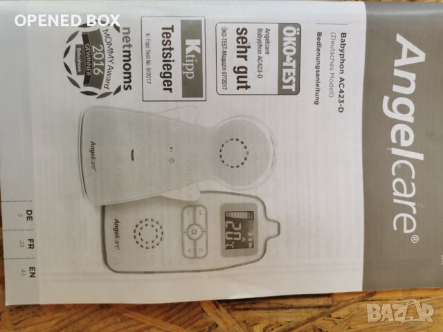 Angelcare 423-D аудио бебефон -без радиация, снимка 5 - Бебефони - 41716656