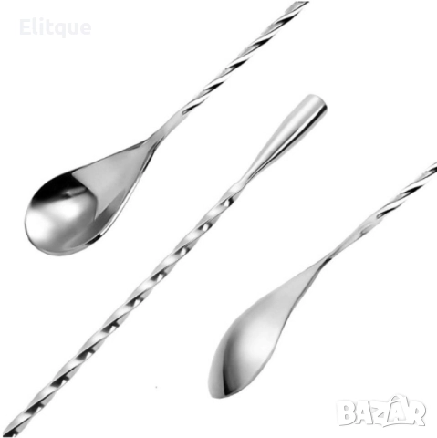 Коктейлна лъжица от неръждаема стомана, 30см  , снимка 3 - Прибори за хранене, готвене и сервиране - 52903122