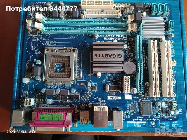 Дънна платка Gigabyte GA-G41MT-S2PT DDR3 Intel със задна планка, снимка 3 - Дънни платки - 41758978