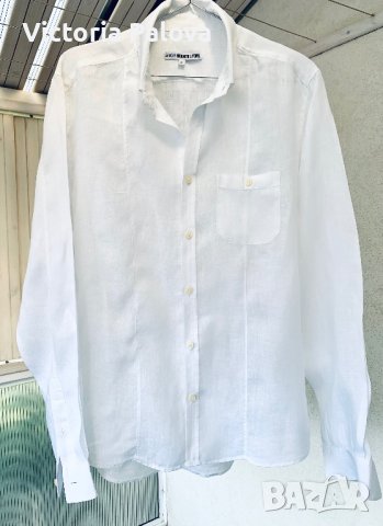 Бяла ленена риза DRYKORN FOR BEAUTIFUL PEOPLE , снимка 10 - Ризи - 41801172