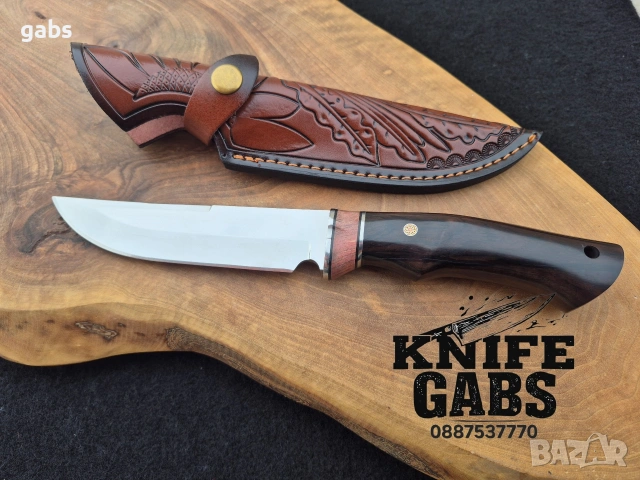 Висококачествен ръчно изработен нож с кожена кания,LN404, снимка 2 - Ножове - 48866253
