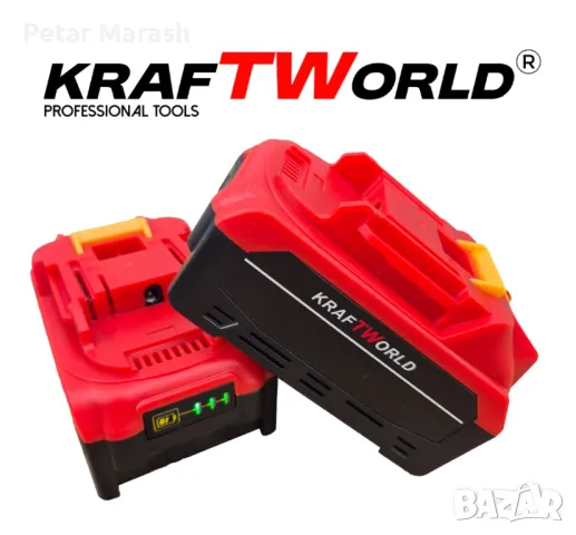 Комплект 4в1 KraftWorld Безчеткови Машини Гайковерт-винтоверт, Ъглошлайф и Перфоратор, снимка 11 - Куфари с инструменти - 50359141