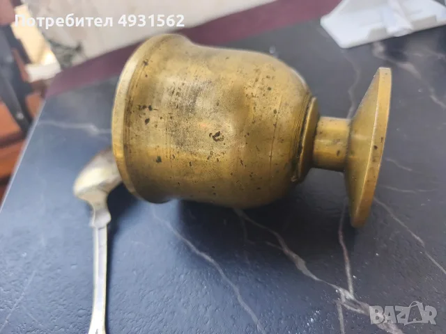 месингово хаванче тип „чаша“, снимка 3 - Антикварни и старинни предмети - 55837709