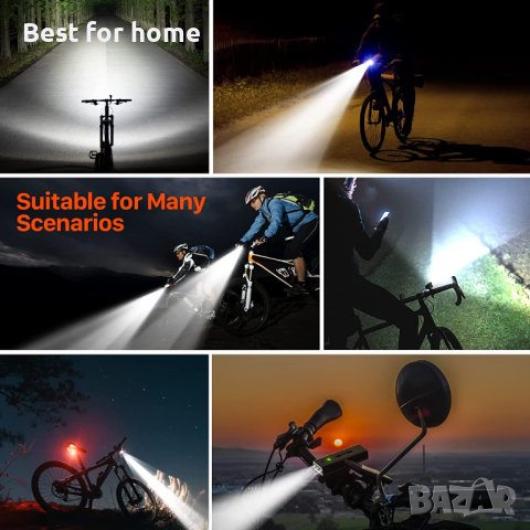 IPSXP 2022 мощни велосипедни светлини, IPX6 водоустойчивост, супер ярки светлини за нощно каране, снимка 3 - Аксесоари за велосипеди - 41476496