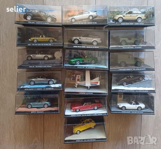 Продавам 16 оригинални метални колички с кутии от филма Джеймс Бонд Количките са купувани от колекци, снимка 1